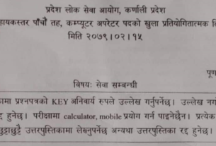 Computer Operator Question paper karnali province-079